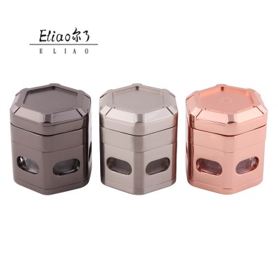 Yiwu Erliao New Popular big herb grinders Factory Direct grinder professional unique design Hexagonal grinder fro tobacco