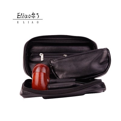 Erliao Brand 1pcs Soft PU Leather Bag Clutch Portable Tobacco Smoking Pipe Case/Pouch Smoking Tools Accessories Travel Humi