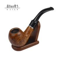 YiWu Erliao classic resin tobacco smoking pipe engraved flowers tobacco smoking pipe