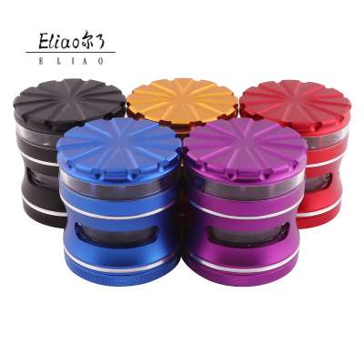 Yiwu Erliao New Popular Perspective 4 layer dry grinder design unique design color grinder Factory Direct aluminum alloy grinder